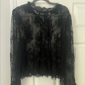 Elegant Black Lace Women's Top